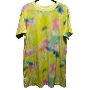 Alice + Olivia Garner Drop Shoulder Boxy T Shirt Dress Tie-Dye  Size Medium